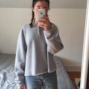 Brandy Melville fleece button sweater